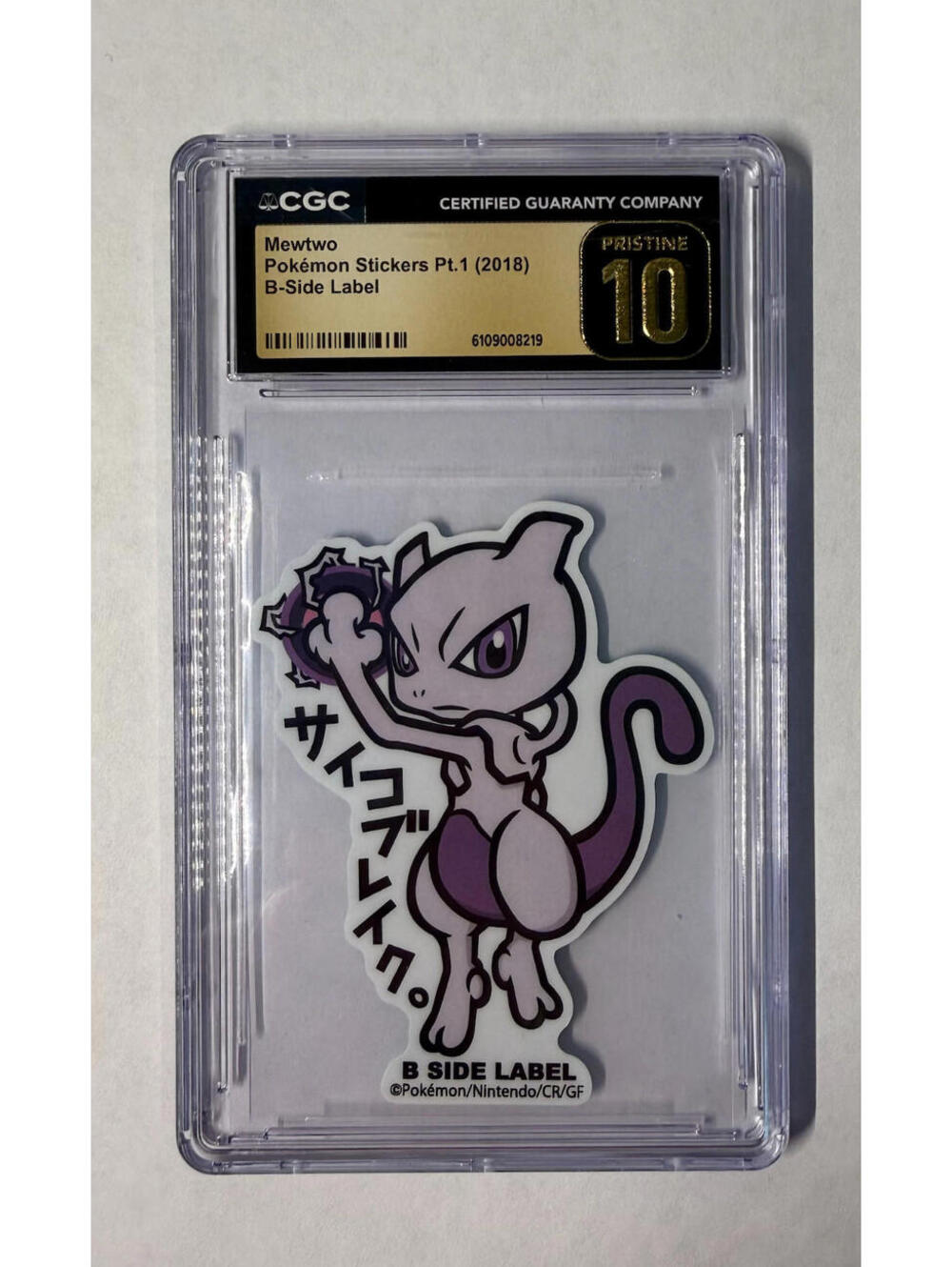 Mewtwo Pokémon Stickers Pt.1 B-Side Label 2018 Japanese CGC Pristine 10